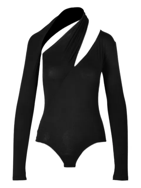 Ioana Ciolacu Hug asymmetric neckline bodysuit Black IC26BD04