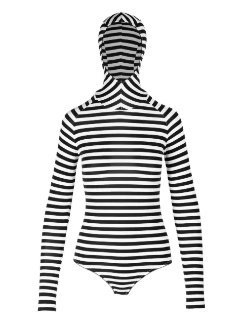 Ioana Ciolacu hooded striped bodysuit Blue IC26BD01