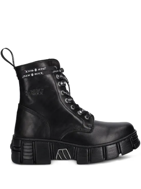 NEW ROCK M-WALL083CCT lace-up chunky sole boots Black MWALL084NPC8