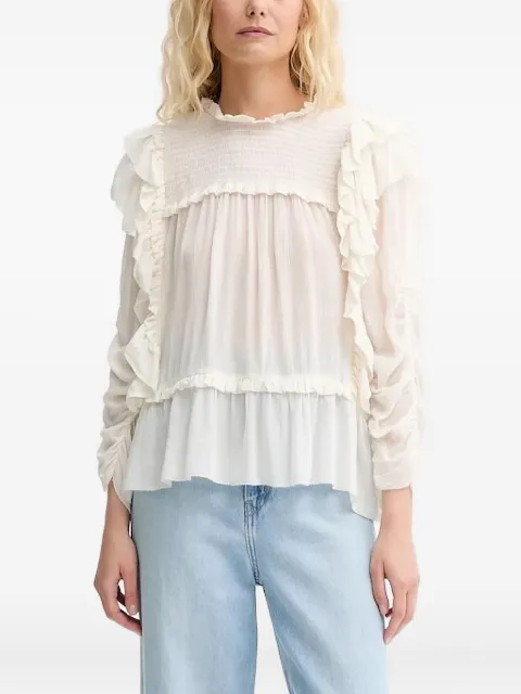 MUNTHE Crisp ruffled blouse White 252100225231