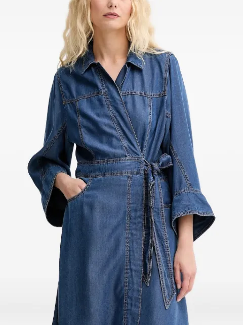 MUNTHE Prescott denim midi wrap dress Blue 252134025207