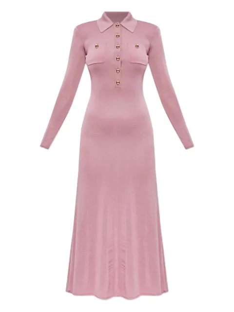 Self-Portrait polo-neck button-front dress Pink AW25008MP