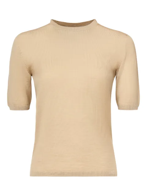 Max Mara short-sleeve round-neck knit T-shirt Neutrals 2521366161600