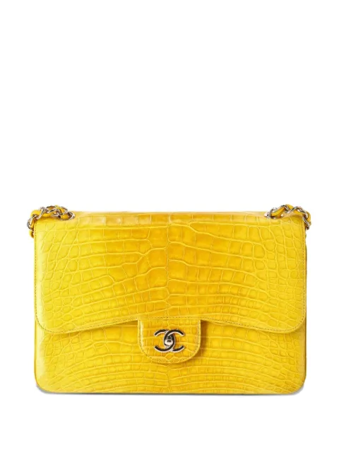 CHANEL Pre-Owned Jumbo Double Flap shoulder bag Yellow 1234