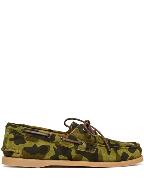 Scarosso camouflage suede boat shoes Brown MORGANBOATCAMSUED