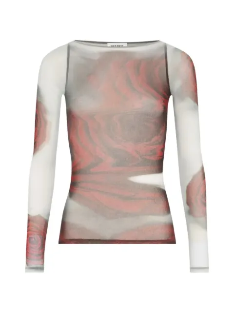 Jean Paul Gaultier Blurry Roses top Red 2504WTO352M011P010230