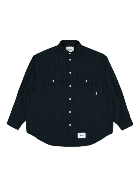 WTAPS pocket-detail plaid shirt Green 251TQDTSHM02