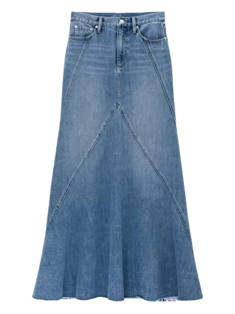 Hey Joanie Ocean Wave panelled denim maxi skirt Blue HJ821