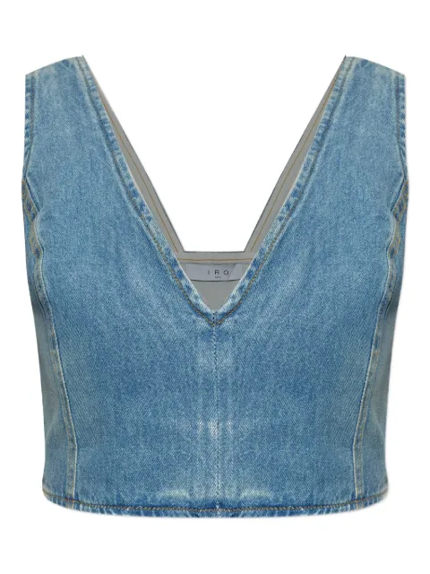 IRO V-neck denim top Blue WP16ILLIAN
