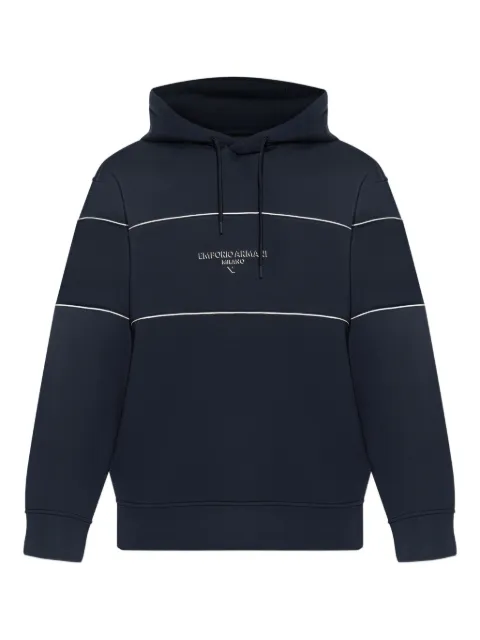 Emporio Armani logo-print hoodie Blue EM002885AF17545