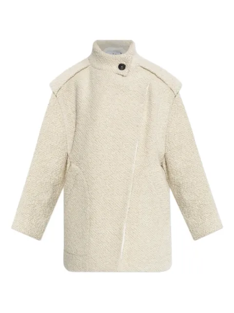 IRO asymmetric-closure wool-blend oversized coat Neutrals WP137PAVINA