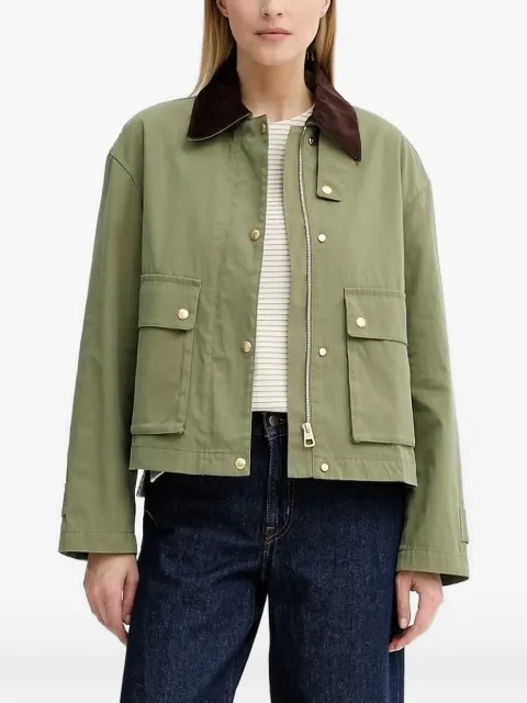 Marc O'Polo corduroy-collar buttoned jacket Green 506008070301