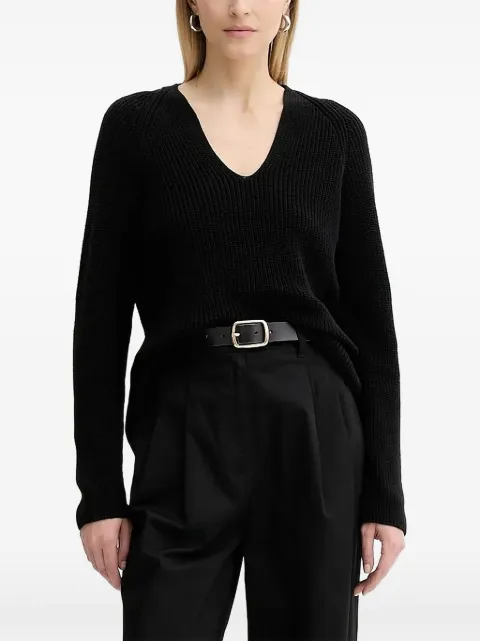 Marc O'Polo V-neck ribbed sweater Black 506605960097