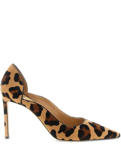 Francesco Russo 95mm leopard pony-hair pumps Brown R1P961N205306