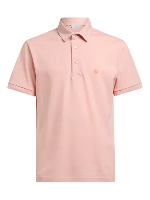 ETRO short-sleeve embroidered polo shirt Pink MRMD0006AJ264