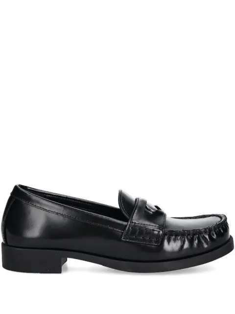 Love Moschino leather penny loafers Black JA10222G1NJD0
