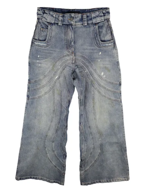 NO/FAITH STUDIOS wave-pattern jeans Grey 2444007100150