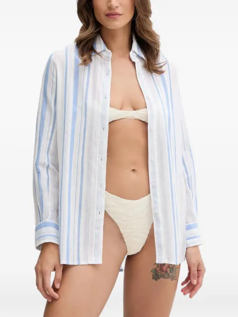 Melissa Odabash stripe shirt Blue MOTINA