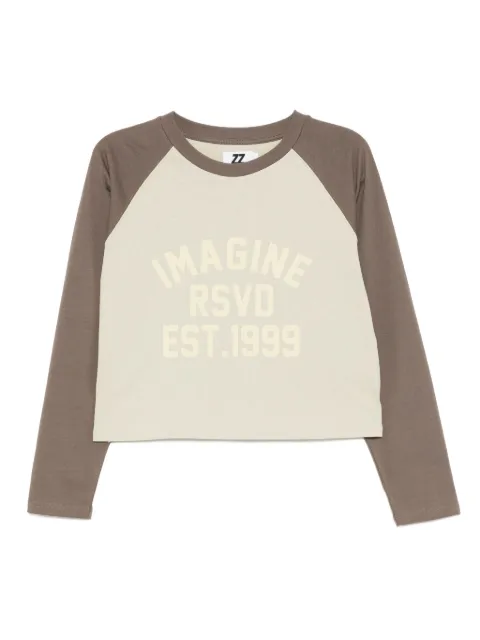 izzue slogan-print cotton T-shirt Neutrals IZXLTW00441X