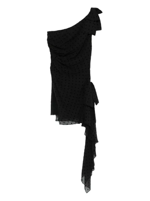 Alessandra Rich polka-dot ruffled dress Black FABX4149F4309