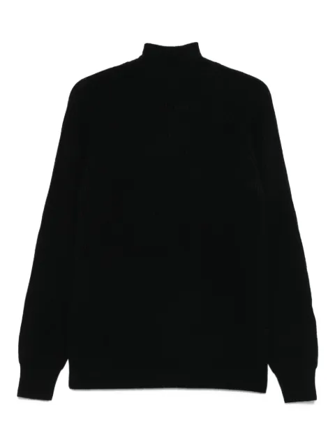 Barba ribbed zip-up cardigan Black 720025203