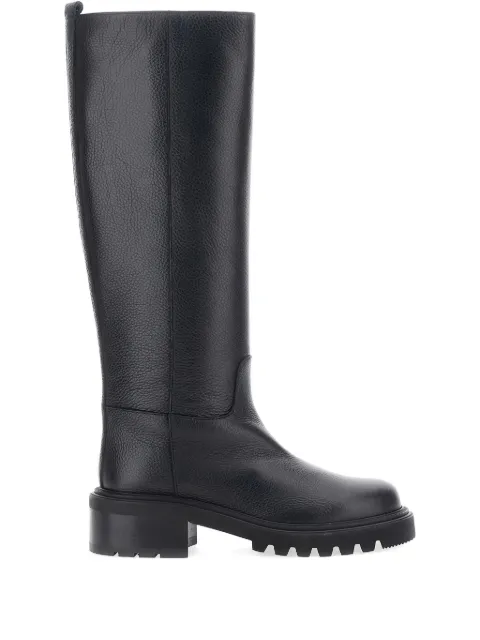 Via Roma 15 leather knee-length boots Black 3814