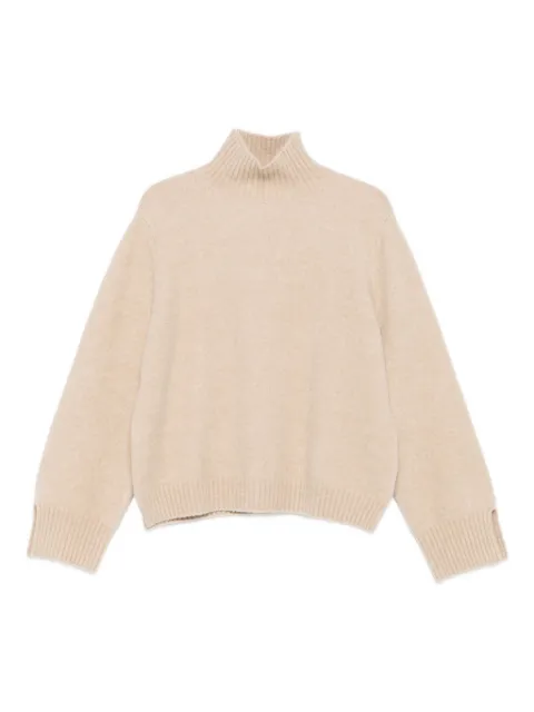 Allude high-neck split-cuff sweater Neutrals 25563005
