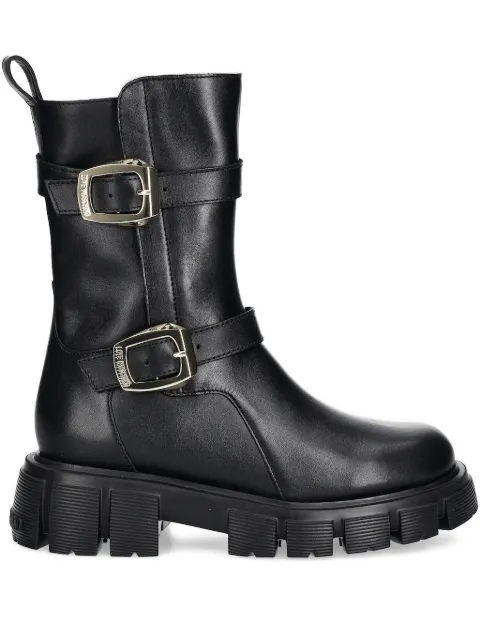 Love Moschino buckle-detail platform boots Black JA24095G1NIA0