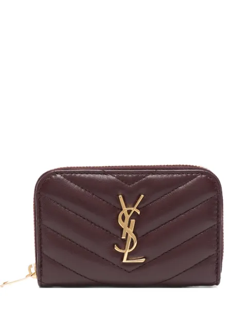Saint Laurent quilted logo-plaque wallet Red 804479AAA44
