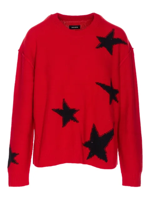 Zadig&Voltaire Markuz star-embroidered cashmere sweater Red KWSW02844609
