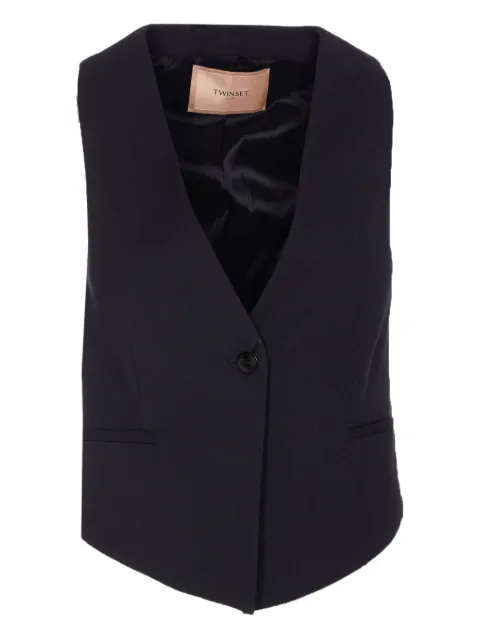 TWINSET V-neck buttoned waistcoat Black 252TP2621
