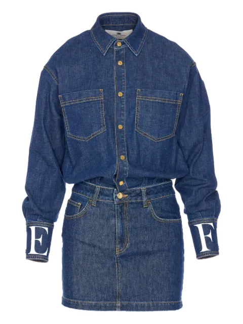 Elisabetta Franchi snap-button denim mini dress Blue AJ45D56E2