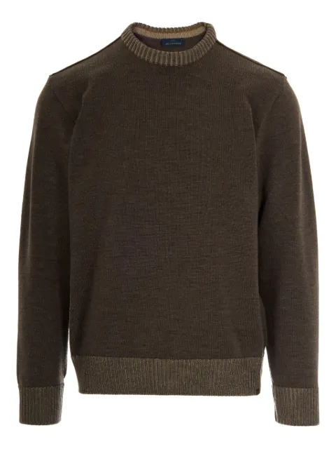 Paul & Shark ribbed-hem wool sweater Brown 15311010365