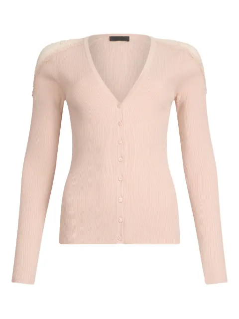 LIU JO lace-trimmed ribbed cardigan Pink CF5159MS46M