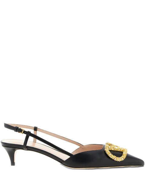 Valentino Garavani 40mm embellished slingback heeled pumps Black WS0Q70BAL
