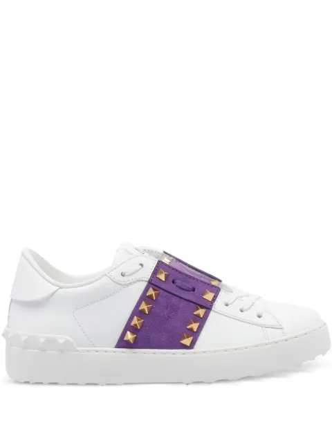 Valentino Garavani Rockstud Untitled suede-panel sneakers White WS0A01XYM