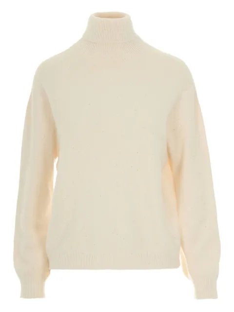 LIU JO roll-neck embellished sweater Neutrals MF5234MA27RW9167