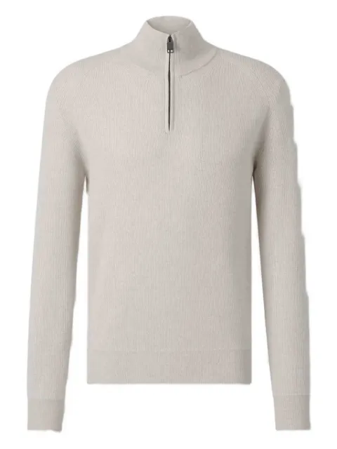 Brioni ribbed zip-neck sweater Neutrals UMS70LOCK12