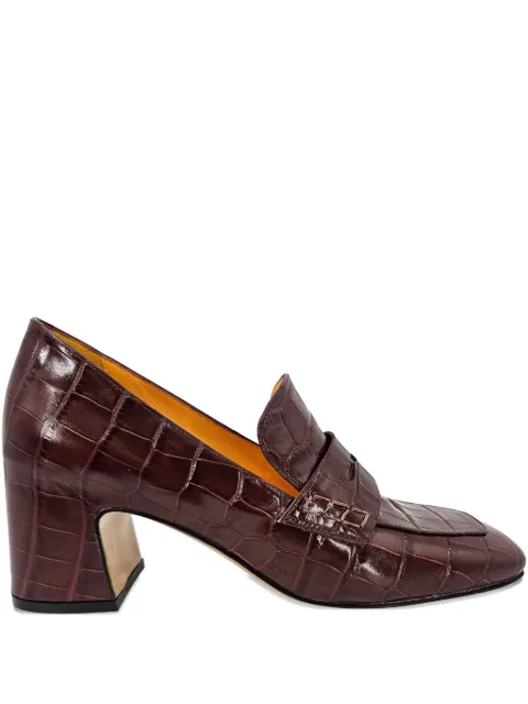 Madison Maison crocodile-embossed heeled loafers Red MD300
