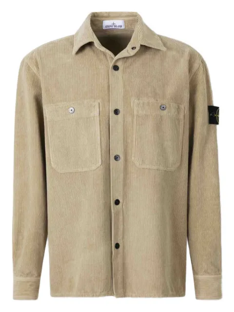 Stone Island corduroy patch-pocket shirt Brown K2S151200012S0212
