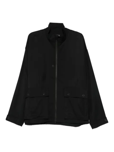 Y-3 zip-front flap-pocket coat Black JX7289