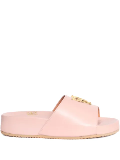 Via Roma 15 leather V-embellished sandals Pink 4394