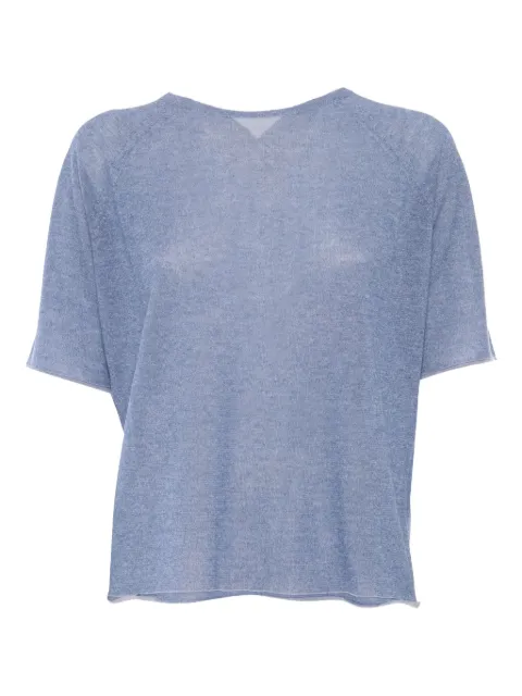 Kangra raglan-sleeve short-sleeve top Blue 154021