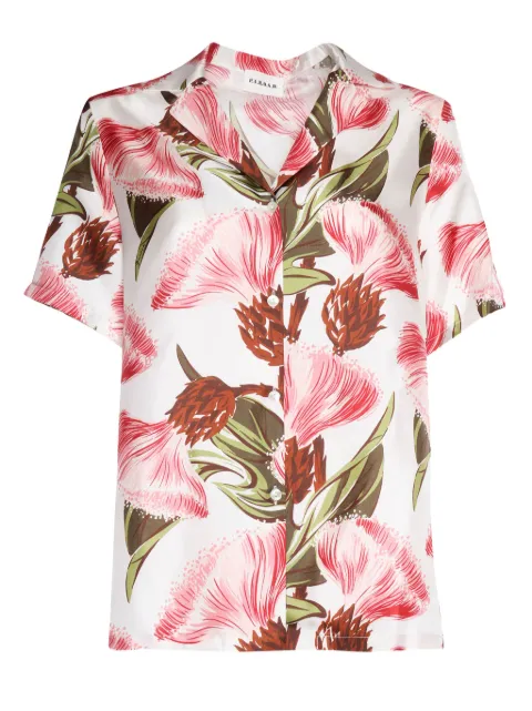 P.A.R.O.S.H. floral-print silk shirt White SUBURBD381120