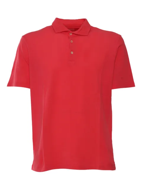 Fedeli short-sleeve knitted polo shirt Red 8UEF0130