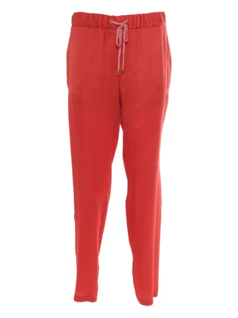 Lorena Antoniazzi elasticated-waistband pockets-detail trousers Red P2562PA80D3612