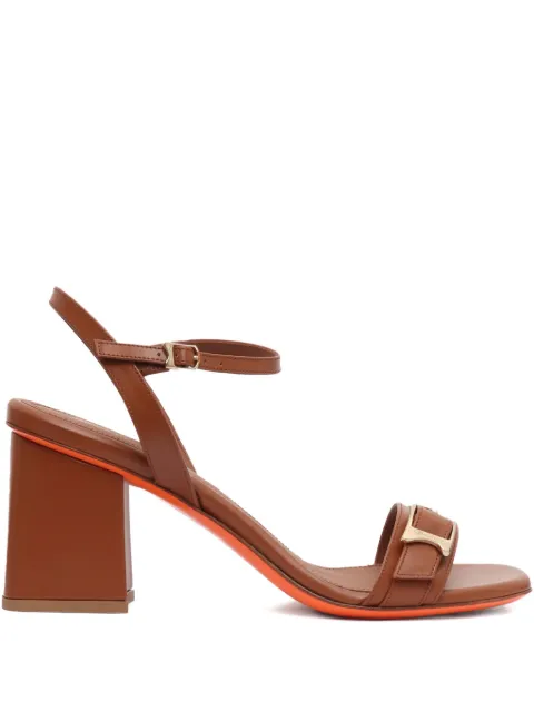 Santoni block-heel buckle-detail sandals Brown WHVT70836HA2TYLC