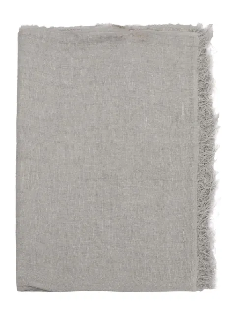 D'aniello Arthur frayed-edge linen scarf Grey ARTHUR