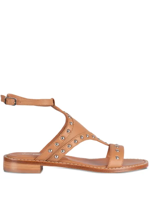 Via Roma 15 studded ankle-strap sandals Neutrals 43434