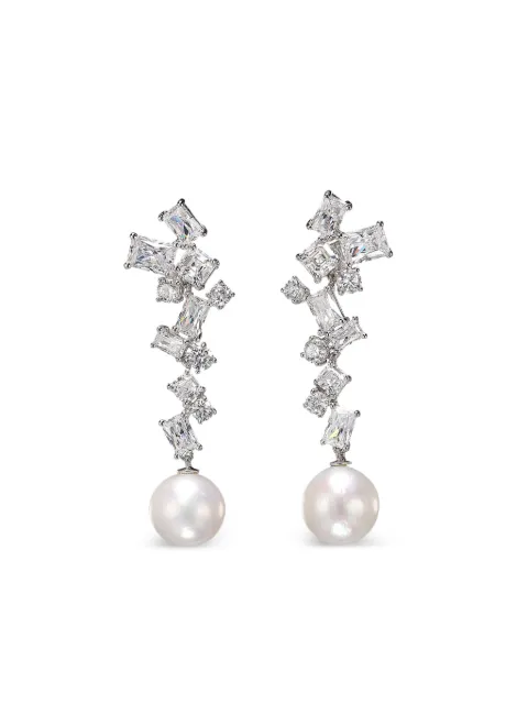Anabela Chan Pearl Shatter Vine diamond earrings Silver ACCC35ESWGWP
